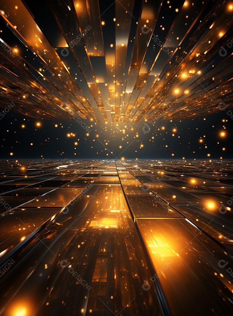 Pano de fundo com iluminação de holofotes laranja para folhetos imagem realista ultra hd design alto