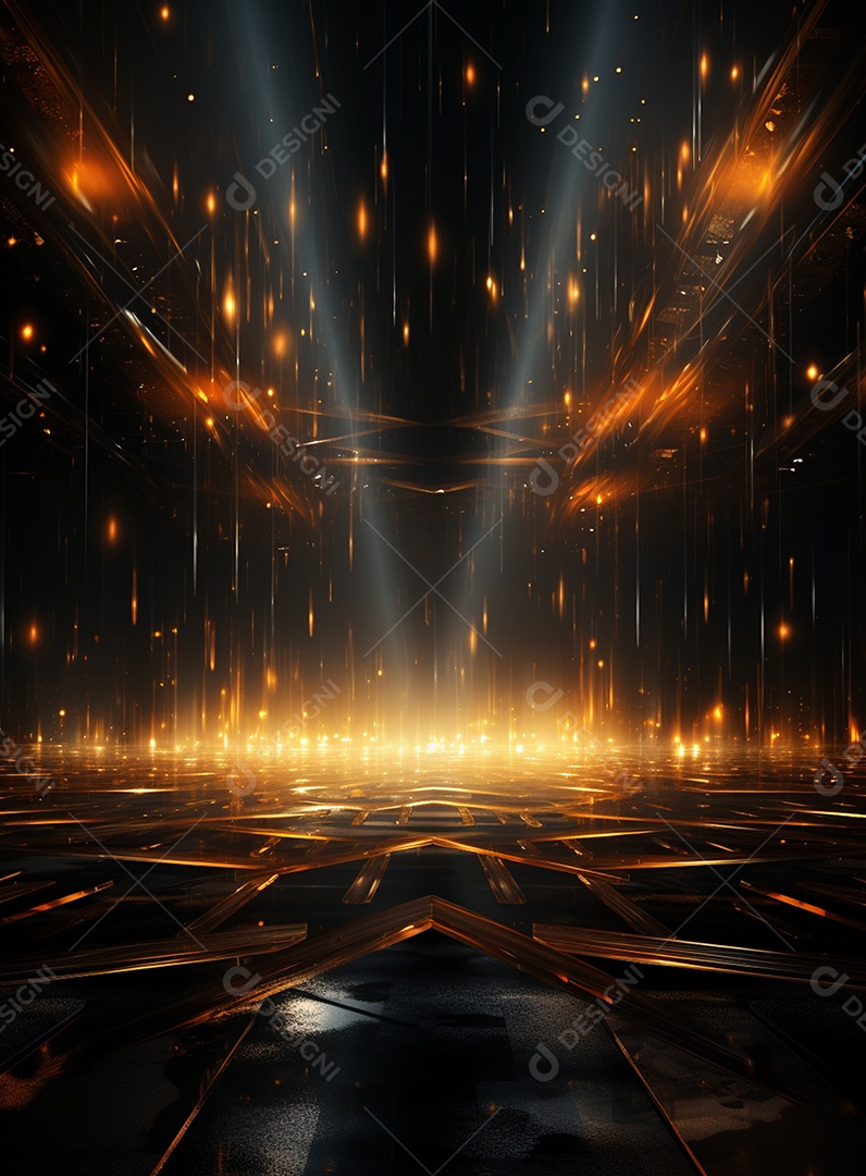 Pano de fundo com iluminação de holofotes laranja para folhetos imagem realista ultra hd design alto