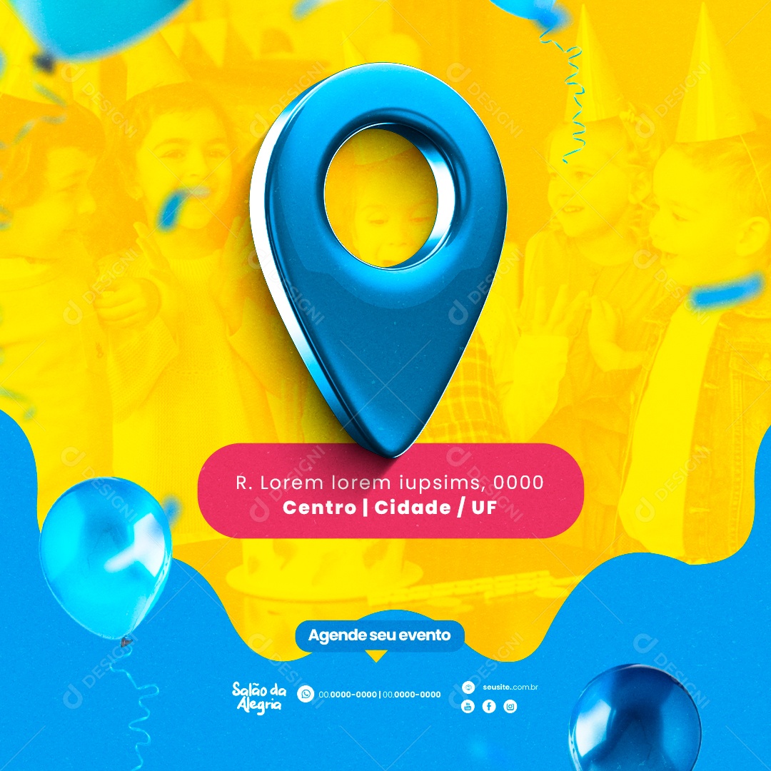 Festa Infantil Agende seu Evento Social Media PSD Editável