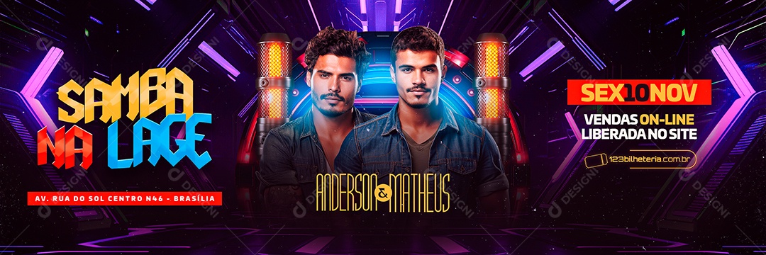 Carrossel Flyer Samba Na Lage Anderson & Matheus Social Media PSD Editável