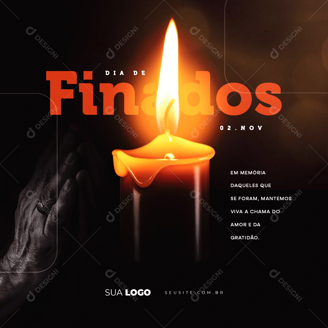 Dia de Finados Em Memória Daqueles que se Foram Social Media PSD Editável