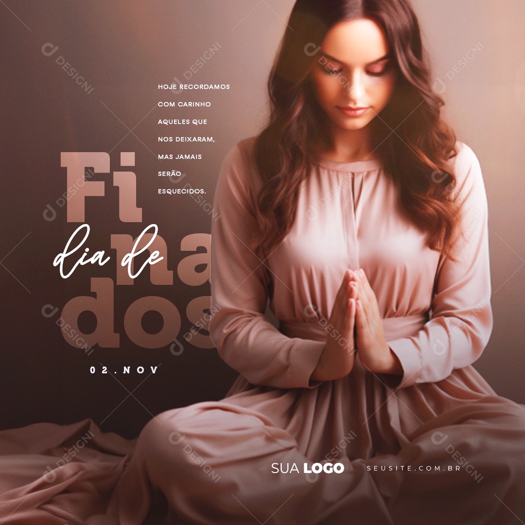 Dia de Finados Hoje Recordamos com Carinho Aqueles que nos Deixam Social Media PSD Editável
