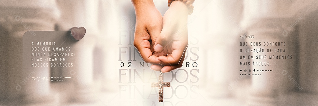 Carrossel Dia de Finados A Memória dos que Amamos Nunca Desperece Social Media PSD Editável