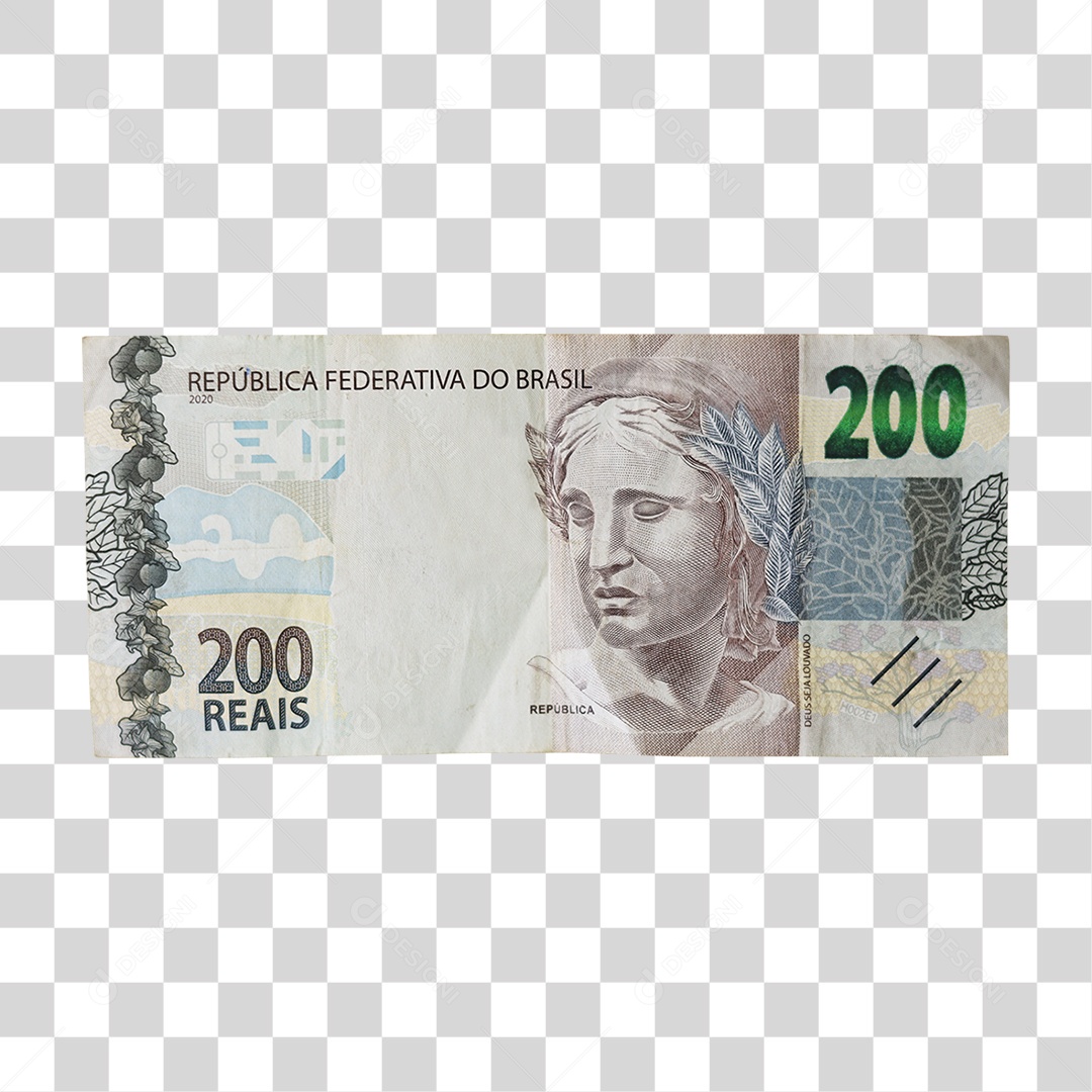 Nota de 200 Reais Dinheiro PNG Transparente