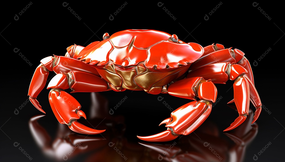 Caranguejo vermelho sobre fundo isolado