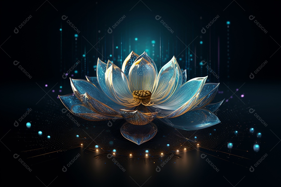 Lindo lótus graciosamente posicionado em fundo escuro