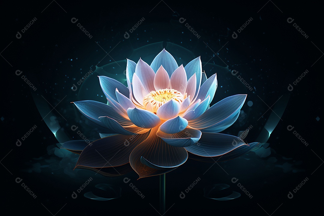 Lindo lótus graciosamente posicionado em fundo escuro