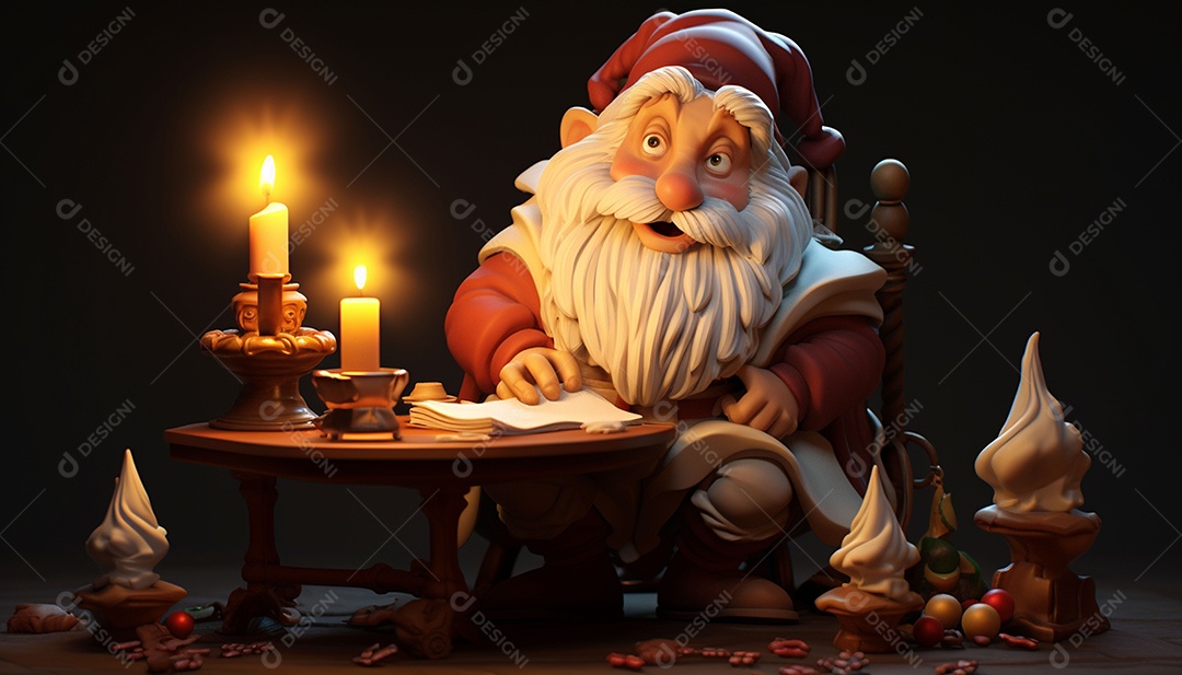 Um jogo de xadrez 3D exclusivo do Papai Noel onde o xadrez