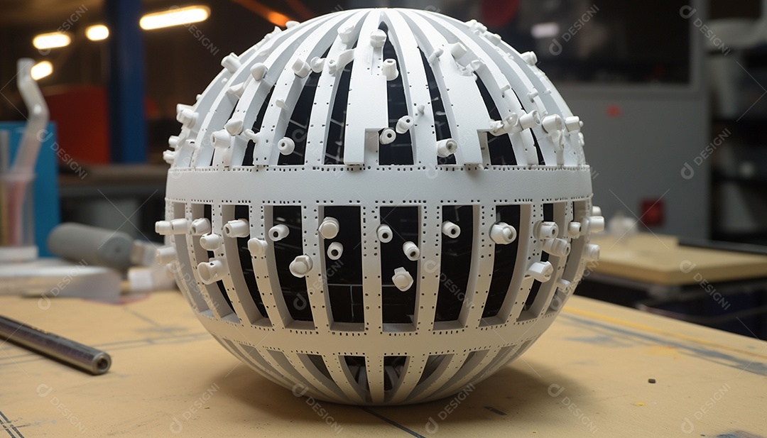 Um modelo impresso em 3D do famoso mundo de papel do Ano Novo