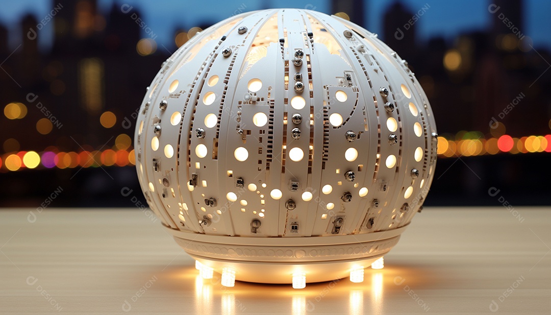 Um modelo impresso em 3D do famoso mundo de papel do Ano Novo