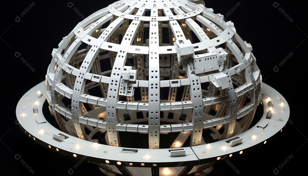 Um modelo impresso em 3D do famoso mundo de papel do Ano Novo