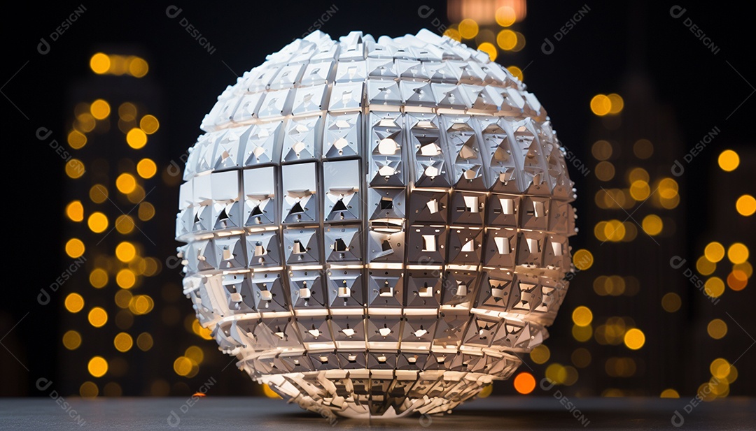 Um modelo impresso em 3D do famoso mundo de papel do Ano Novo