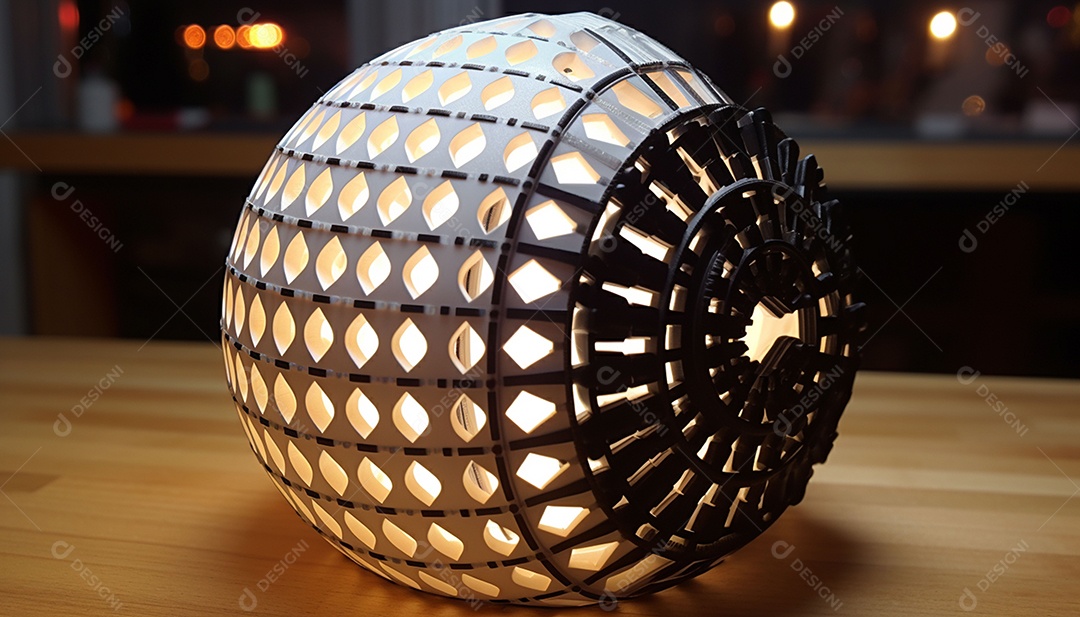 Um modelo impresso em 3D do famoso mundo de papel do Ano Novo