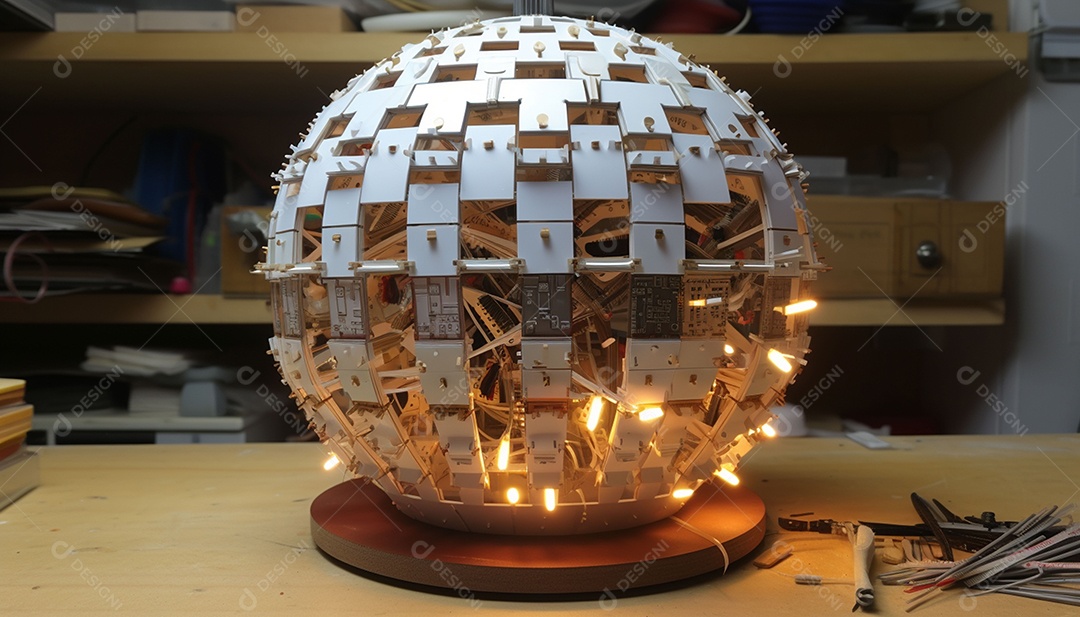 Um modelo impresso em 3D do famoso mundo de papel do Ano Novo