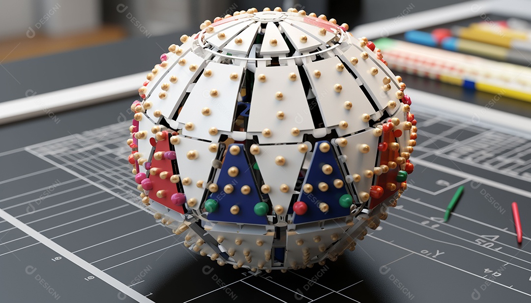 Um modelo impresso em 3D do famoso mundo de papel do Ano Novo