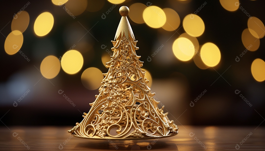 Miniatura de arvore de natal sobre uma mesa de madeira