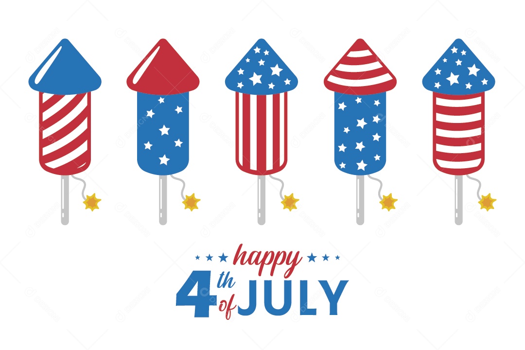 Feliz 4 de Julho Ilustração Vetor EPS
