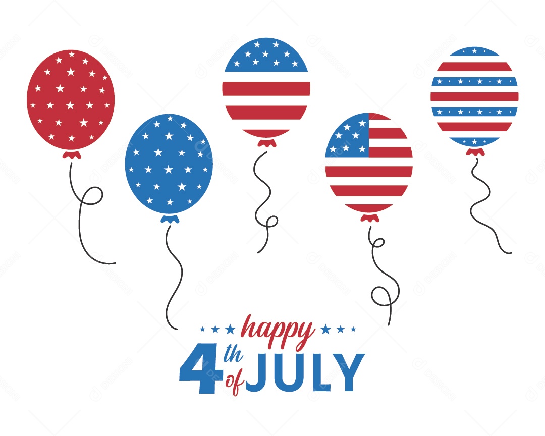 Feliz 4 de Julho Ilustração Vetor EPS