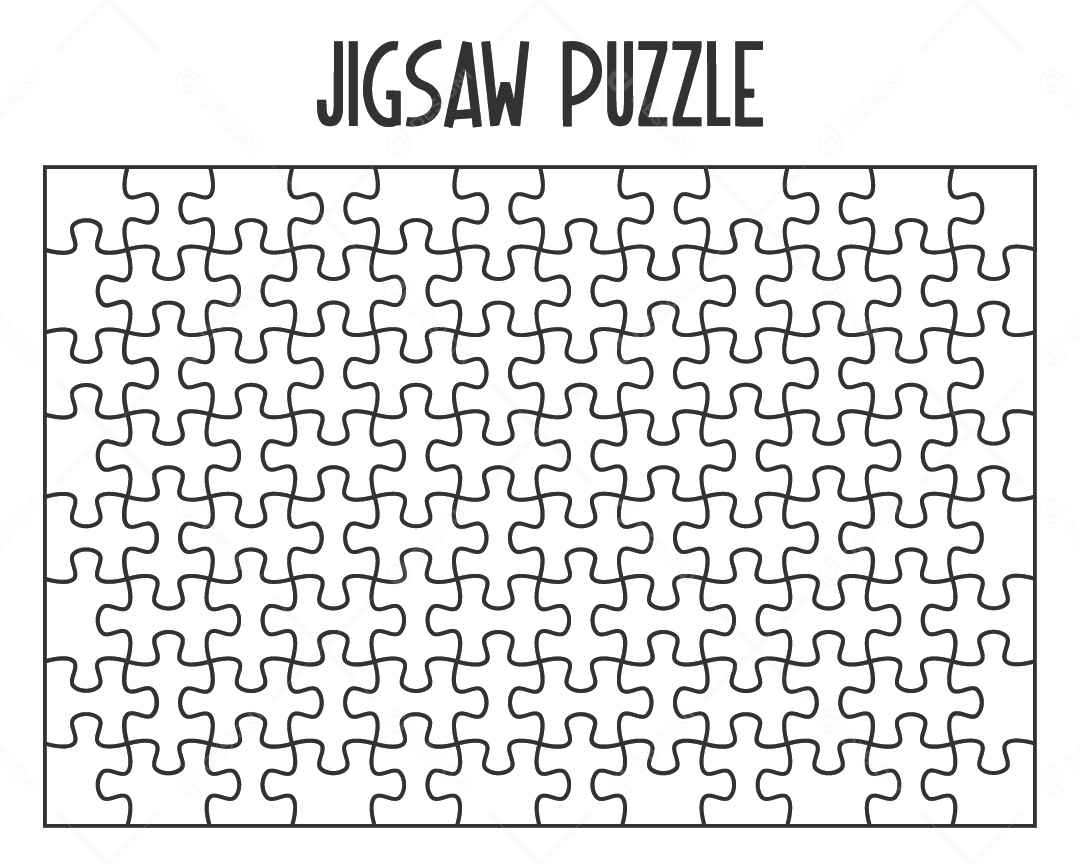 Desenho de Quebra Cabeça para Colorir Vetor EPS