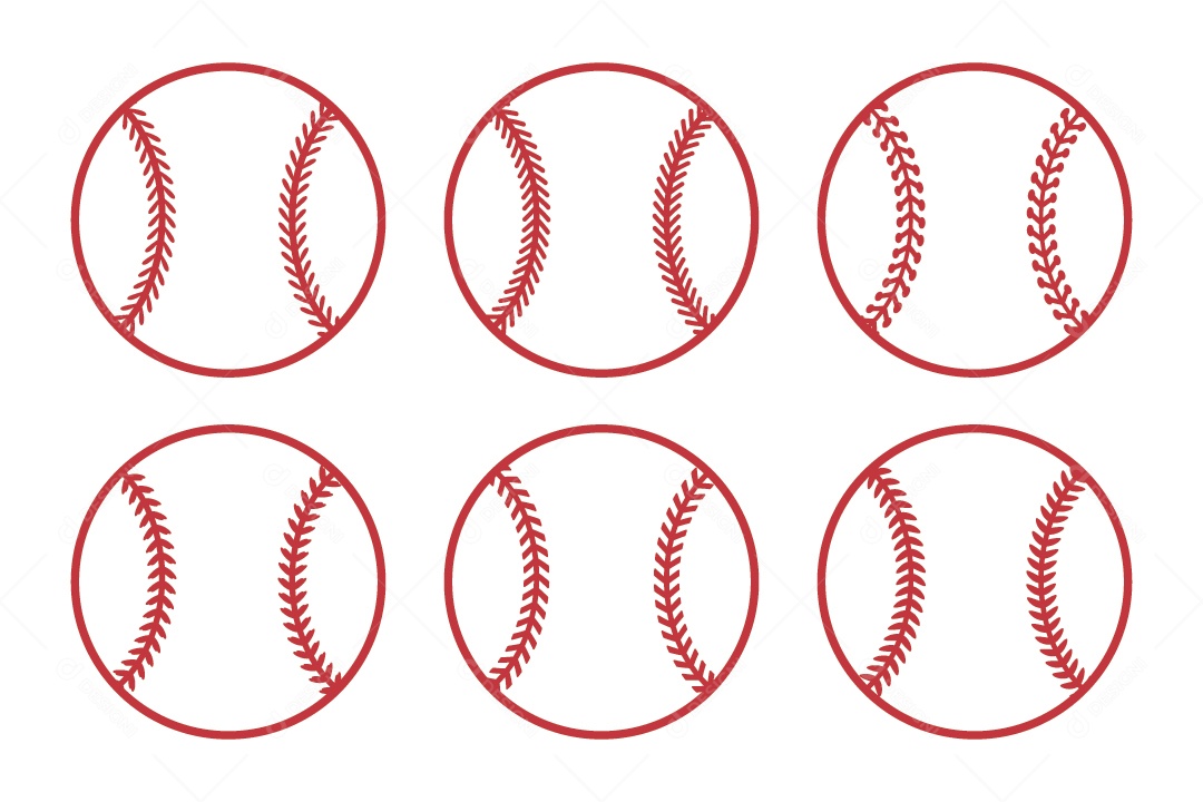 Conjunto de Bolas de Basebol Ilustração Vetor EPS