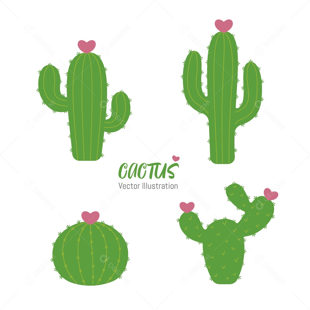 Cactos Ilustração Vetor EPS