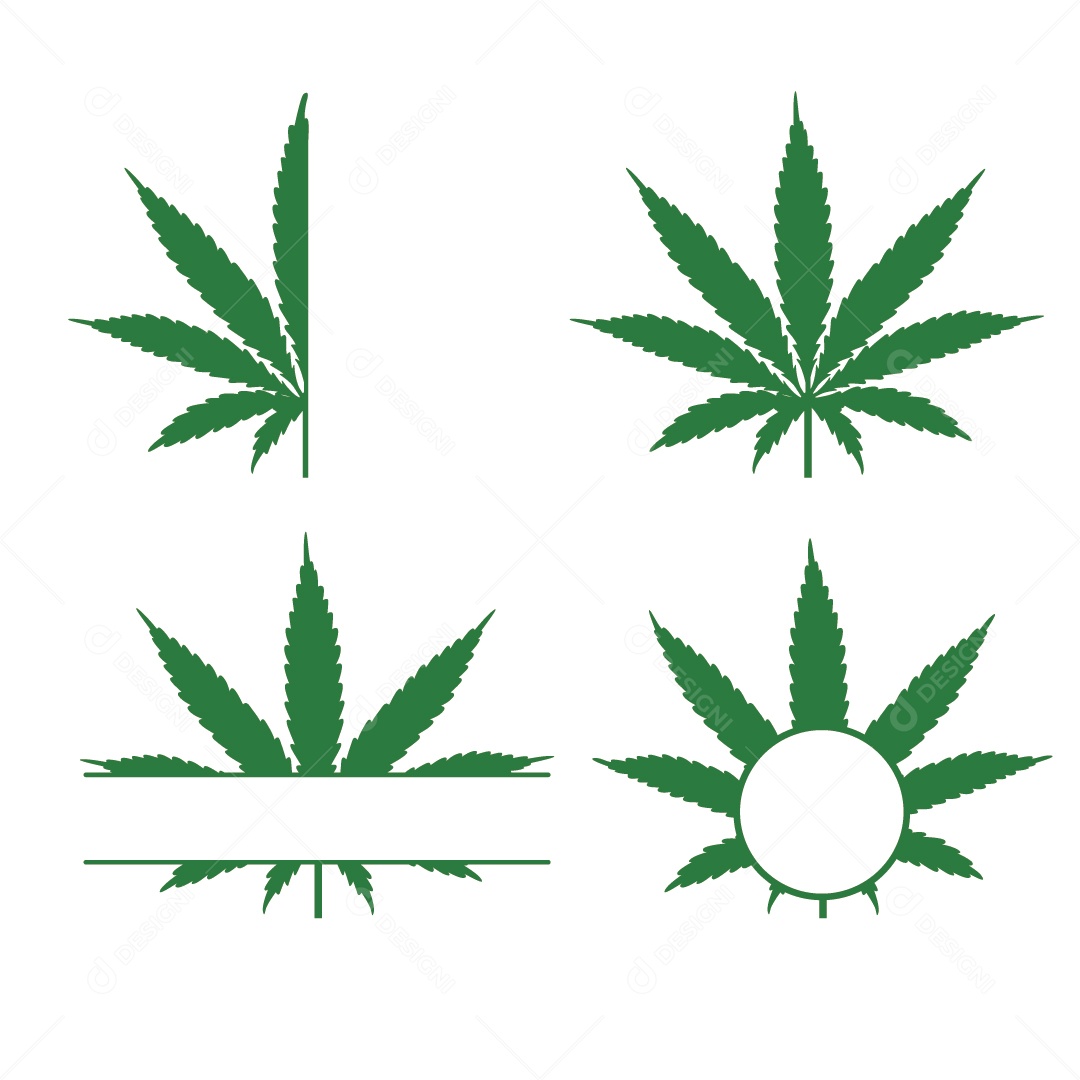 Folha de Canabis Ilustração Vetor EPS