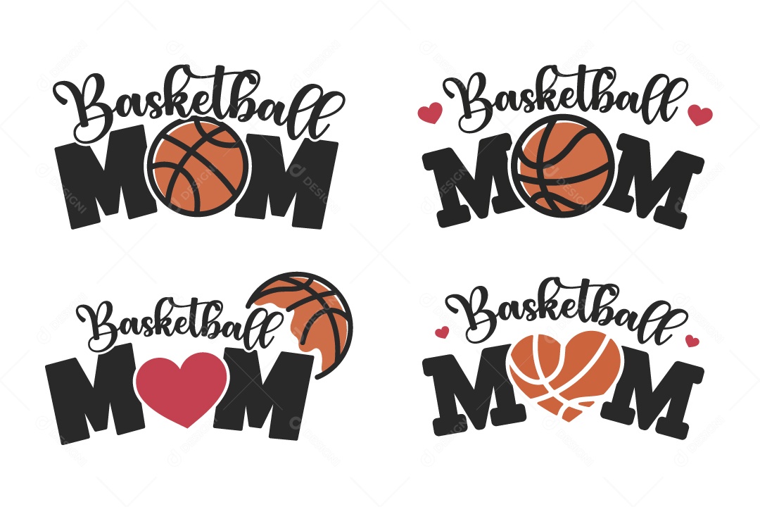 Lettering do Dia das Mães do Basquete Vetor EPS