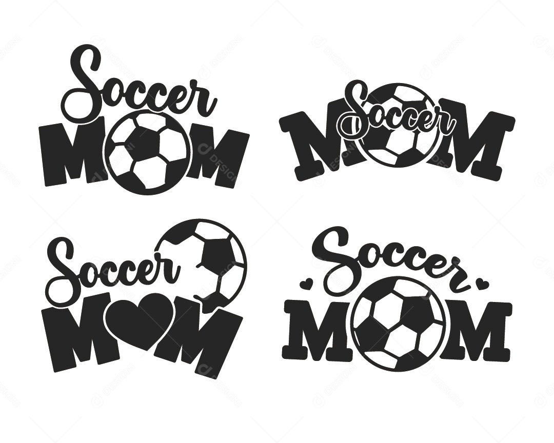 Lettering do Dia das Mães do Futebol Vetor EPS