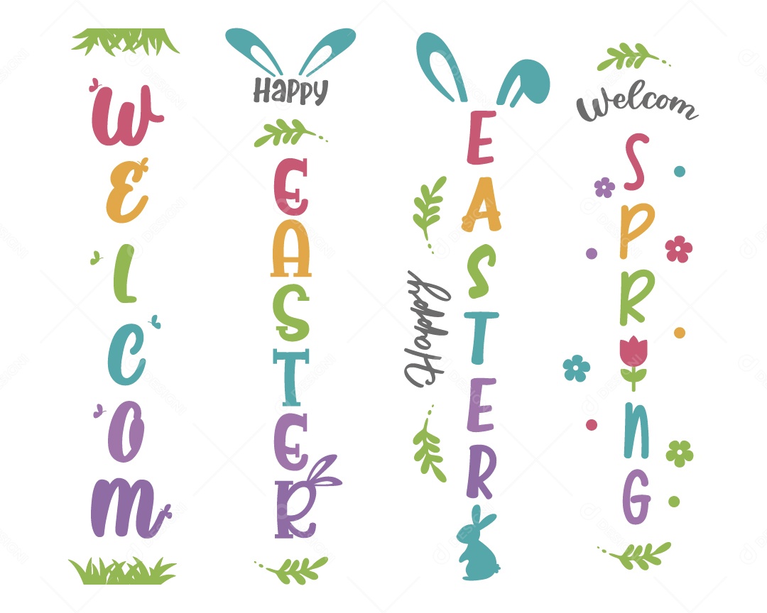 Lettering de Páscoa Ilustração Vetor EPS