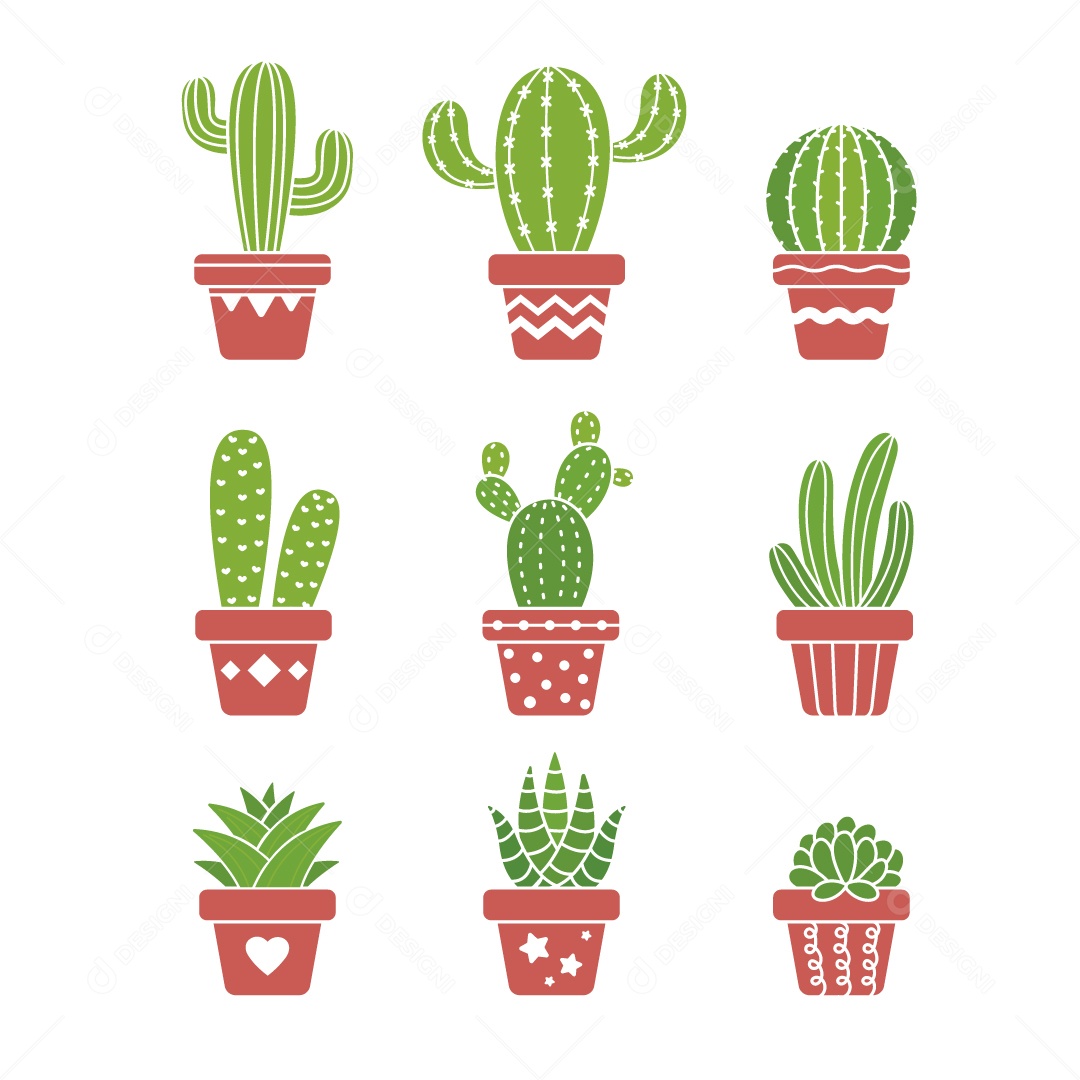 Cactos Ilustração Vetor EPS