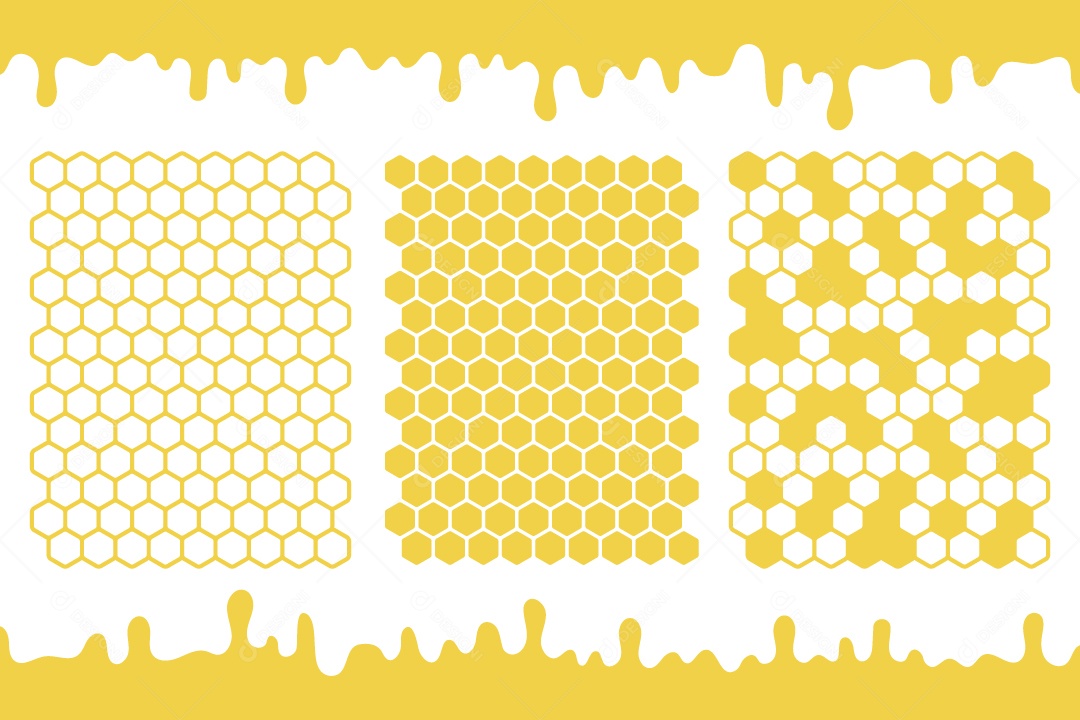 Grade de Favo de Mel Hexagonal Ilustração Vetor EPS