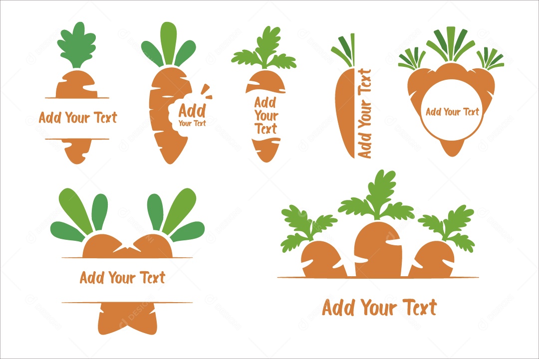 Conjunto de Cenouras Ilustração Vetor EPS