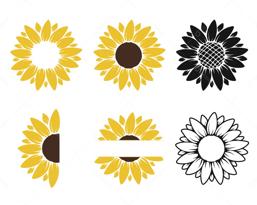 Girassol Ilustração Vetor EPS