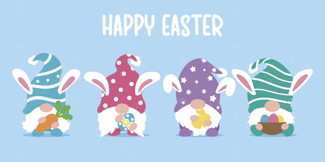 Feliz Páscoa Ilustração Vetor EPS