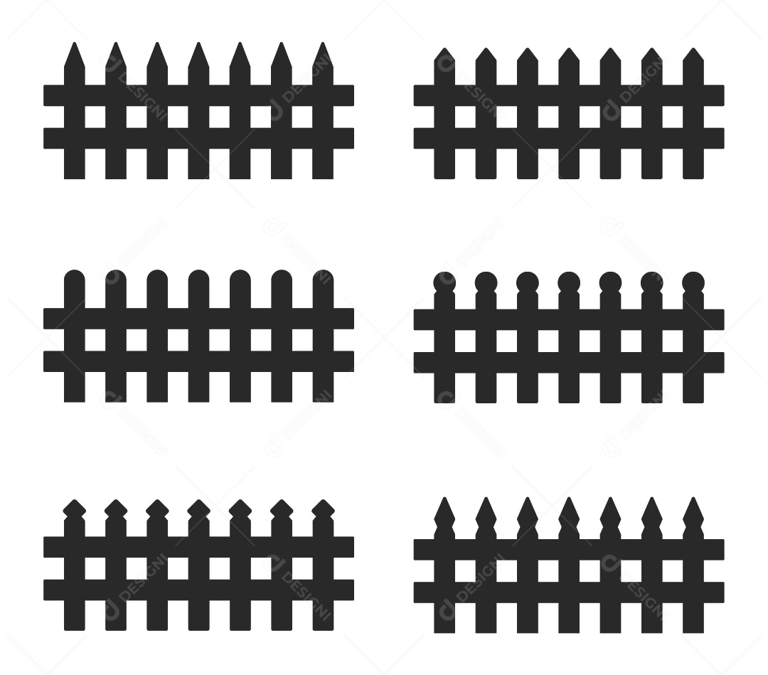 Conjunto de Cerca de Madeira Vetor EPS