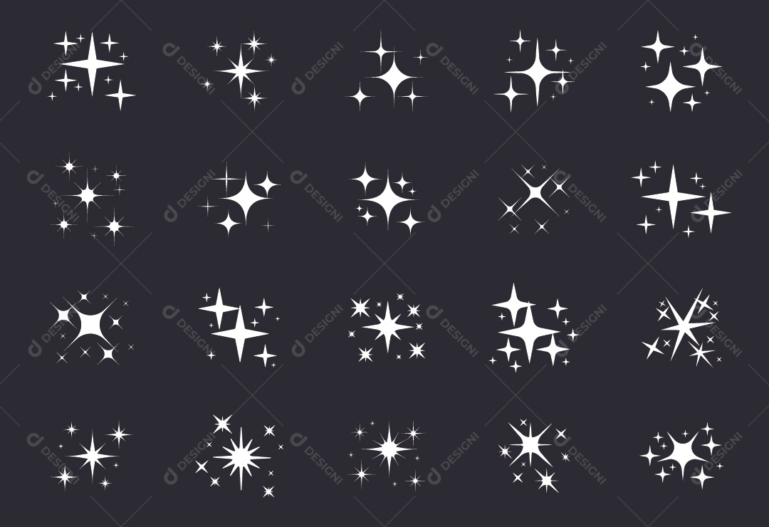 Conjunto de Estrelas Ilustração Vetor EPS