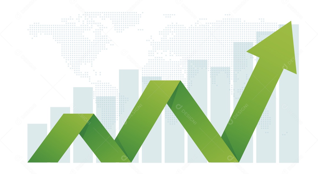 Gráfico de Seta Crescente Ilustração Vetor EPS