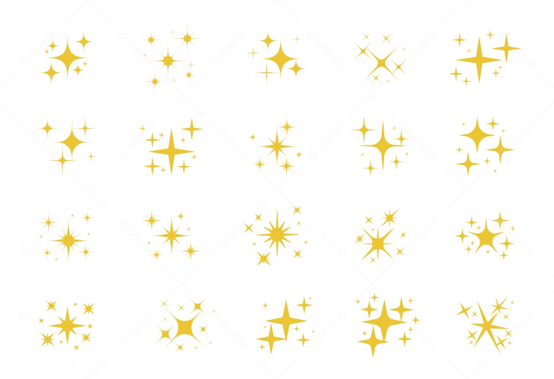 Conjunto de Estrelas Ilustração Vetor EPS