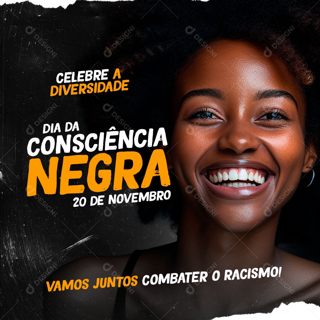 Combater o Racismo Dia Da Consciência Negra Social Media PSD Editável