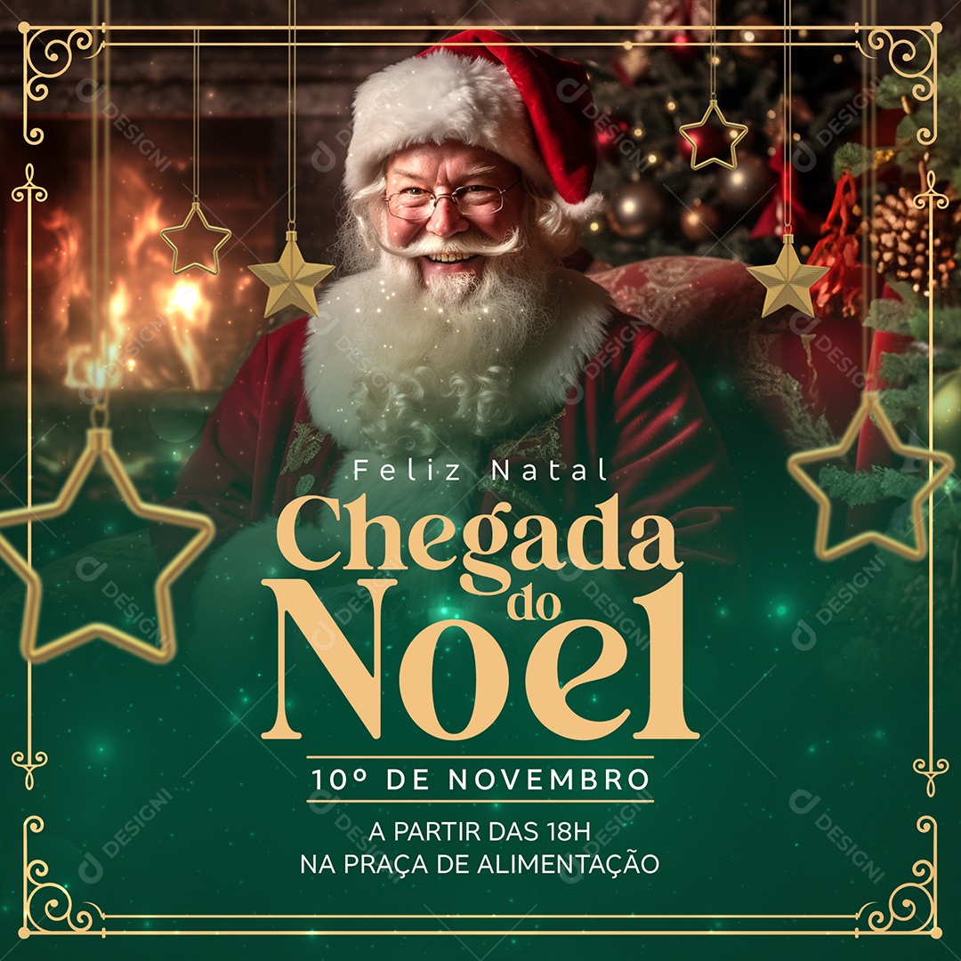 Chegada do Noel 10 de Novembro a Partir das 18 Horas na Praça da Alimentação Social Media  PSD Editável