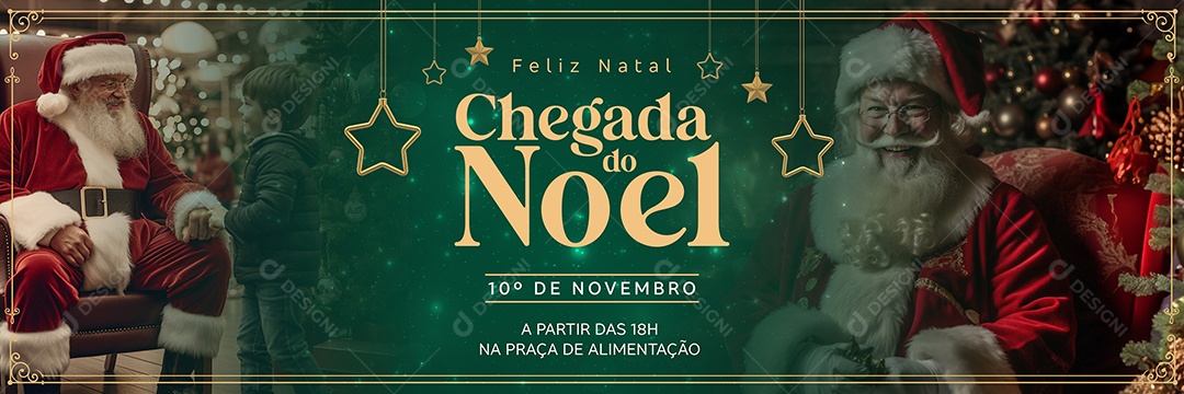 Carrossel Chegada do Noel 10 de Novembro a Partir das 18 Horas na Praça da Alimentação Social Media PSD Editável