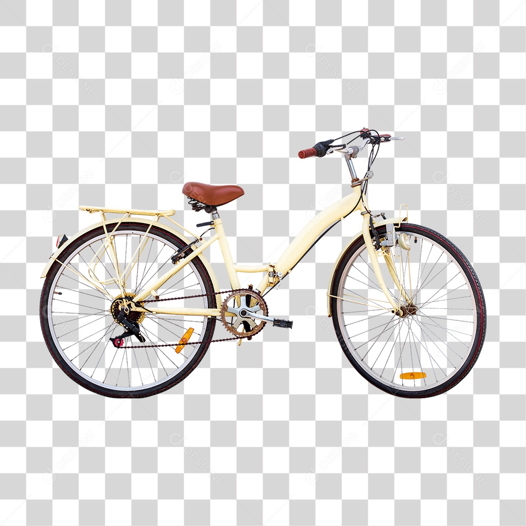 Bicicleta Amarela Antiga PNG Transparente