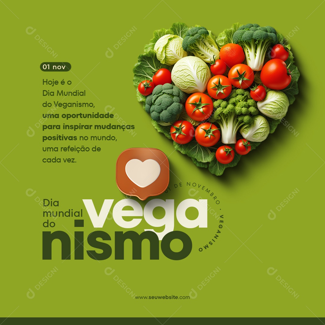 Social Media Feed Dia Mundial Do Veganismo PSD Editável