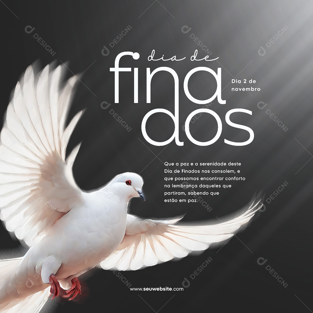 Feed Dia De Finados Estão Em Paz Social Media PSD Editável