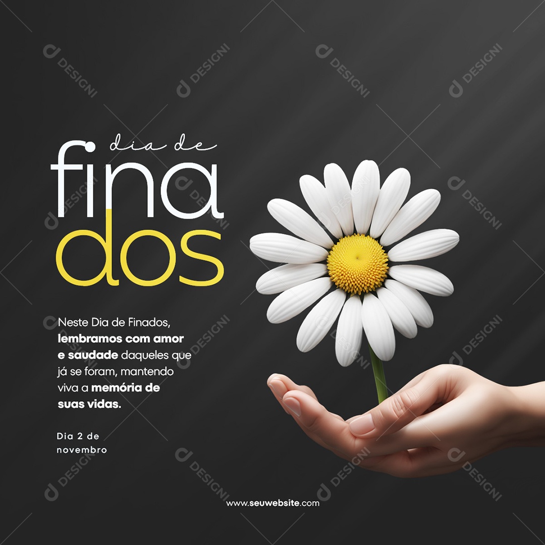Feed Dia De Finados Amor e Saudade SOcial Media PSD Editável