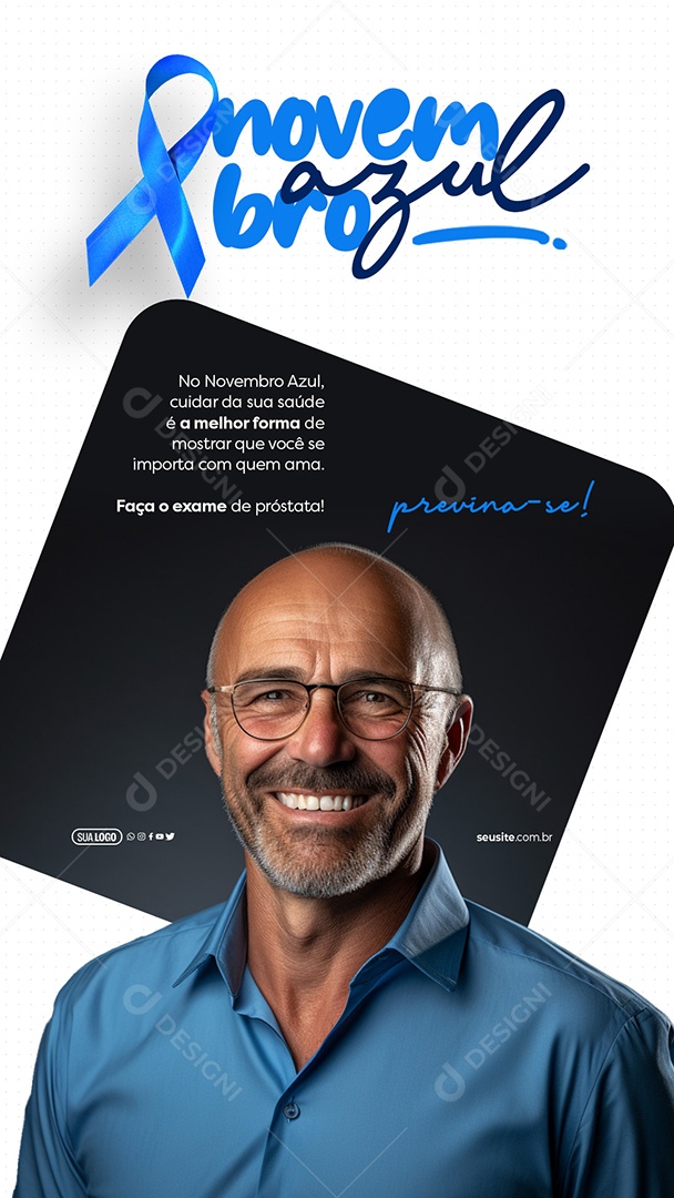 Story Novembro Azul Faça o Exame de Próstata Previna-se Social Media PSD Editável