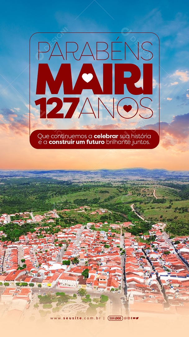 Story Aniversário de Mairi 127 Anos que Continuemos a Celebrar sua História Social Media PSD Editável