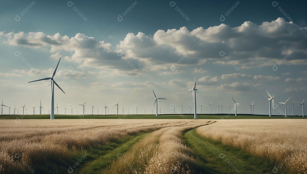 Parque eólica energia limpa.