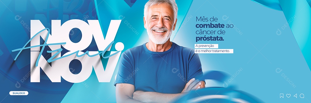 Novembro Azul Mês De Combate ao Câncer De Próstata Social Media PSD Editável