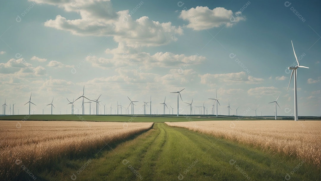 Parque eólica energia limpa.